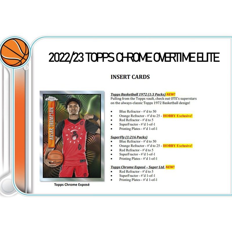 2022-23 Topps Finest Overtime Elite Basketball Hobby Box