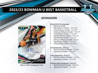 2022-23 Bowman University Best Basketball Hobby Mini Box