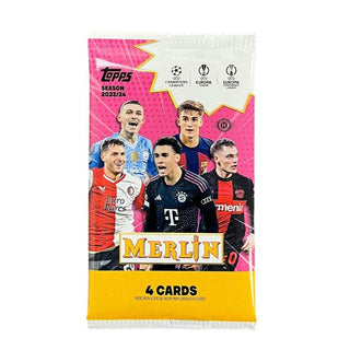 2023-24 Topps UEFA Club Competitions Merlin Chrome Soccer Hobby Pack