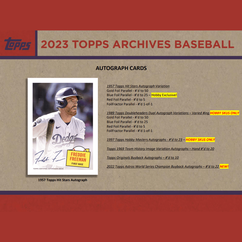 2023 Topps Archives Baseball Hobby Direct – CARDIACS Sports