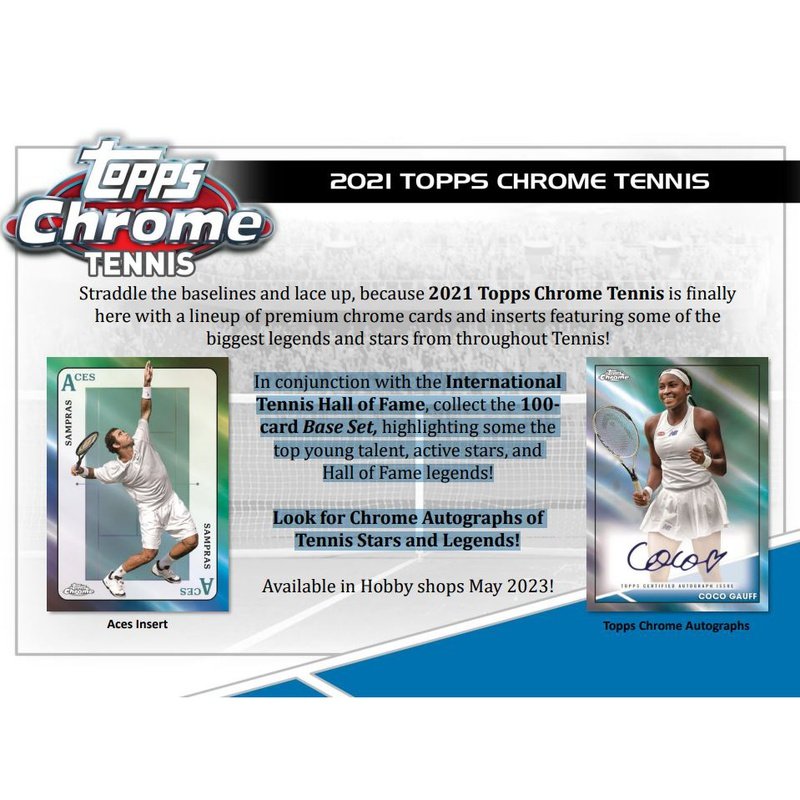 2021 Topps Chrome Tennis Hobby Box – CARDIACS Sports & Memorabilia