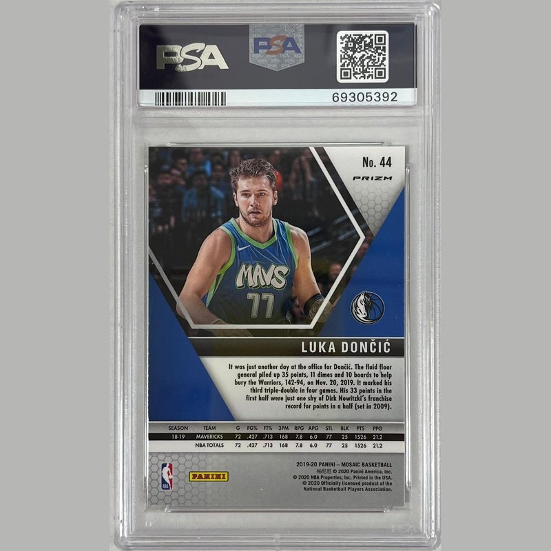 Luka Doncic 2019 Panini Mosaic Reactive Blue #44 PSA 10 – CARDIACS