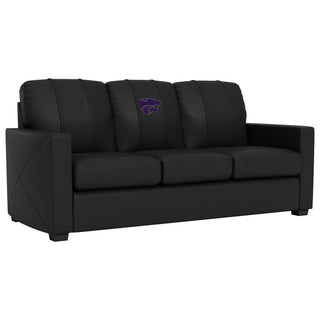 Silver Sofa with Kansas State Wildcats Logo