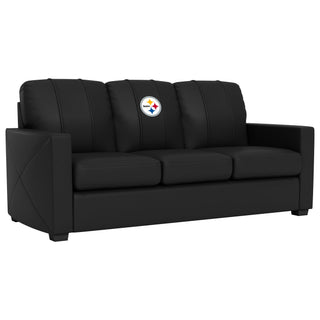 Silver Sofa with Pittsburgh Steelers Primary Logo