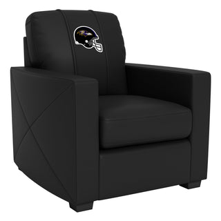 Silver Club Chair with Baltimore Ravens Helmet