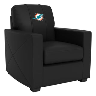 Silver Club Chair with Miami Dolphins Primary Logo