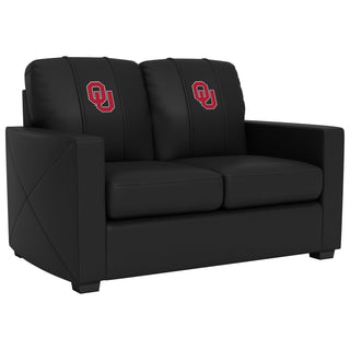 Silver Loveseat with Oklahoma Sooners Logo