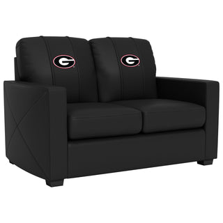 Silver Loveseat with Georgia Bulldogs Logo