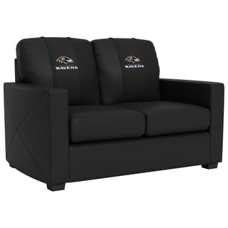 Silver Loveseat with Baltimore Ravens Secondary