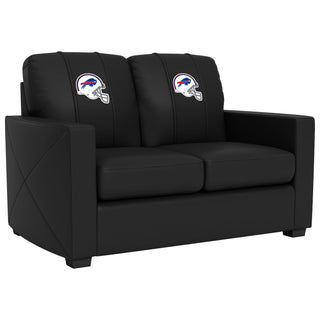 Silver Loveseat with Buffalo Bills Helmet Logo