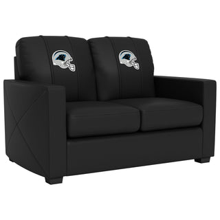 Silver Loveseat with Carolina Panthers Helmet Logo