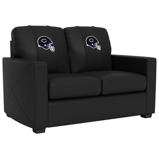 Silver Loveseat with Chicago Bears Helmet Logo