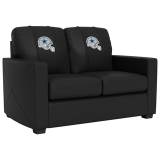 Silver Loveseat with Dallas Cowboys Helmet Logo