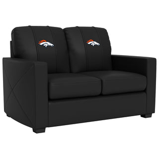 Silver Loveseat with Denver Broncos Primary Logo