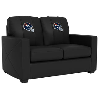 Silver Loveseat with Denver Broncos Helmet Logo