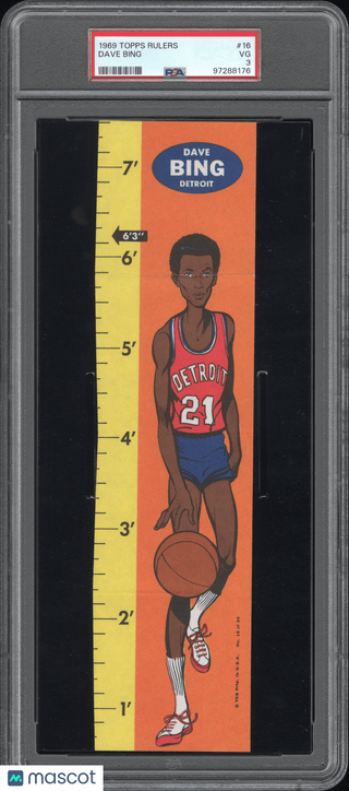 Dave Bing 1969 Topps Rulers #16 PSA 3