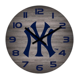 Clock: NY Yankees Weathered 16"