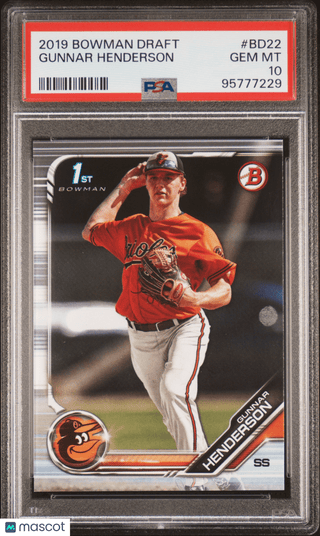 Gunnar Henderson 2019 Bowman Draft #BD22 PSA 10