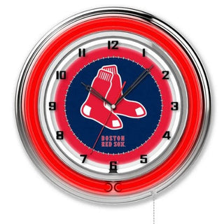 Clock: Boston Red Sox - Neon