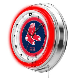 Clock: Boston Red Sox - Neon