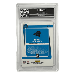 Chuba Hubbard 2021 Panini Donruss Optic Rated Rookie Blue Scope #225 PSA 9.5