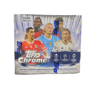 2023-24 Topps UEFA Club Competitions Chrome Soccer Hobby Jumbo Box Pre-Sale