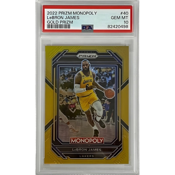 2022-23 Panini Monopoly Prizm selling Lebron James Silver Prizm #PS7 SSP lakers PSA 9