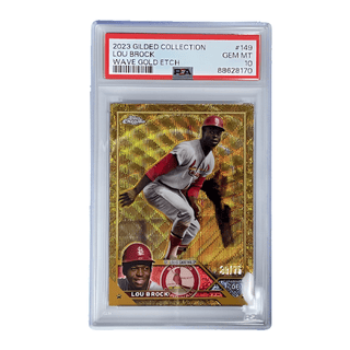 Lou Brock 2023 Gilded Collection Wave Gold Etch #149 PSA 10