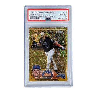 Pete Alonso 2023 Gilded Collection Mini Diamond Gold Etch #20 PSA 10