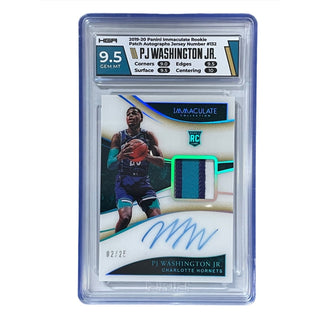 Pj Wahington 2019-20 Panini Immaculate Rookie Patch Auto Jersey Number #132 HGA 9.5