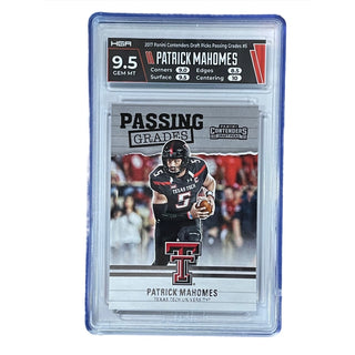 Patrick Mahomes 2017 Panini Contenders Draft Picks Passing Grades #5 HGA 9.5