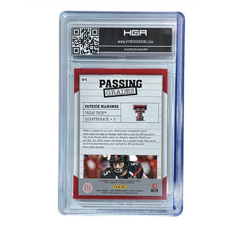 Patrick Mahomes 2017 Panini Contenders Draft Picks Passing Grades #5 HGA 9.5