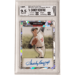 Sandy Kouufax: 2023 Leaf Pro Set Pure 1989 Silver Pattern Autograph #89-SK1 HGA 9.5