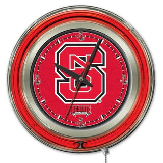 Clock: NC State Wolf Pack - Neon