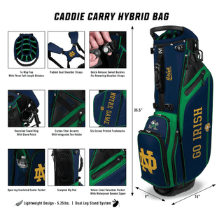 Golf Bag: Notre Dame Fighting Irish - Caddie Carry Hybrid