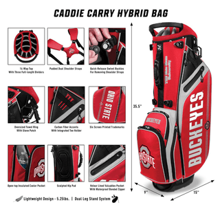Golf Bag: Ohio State Buckeyes - Caddie Carry Hybrid