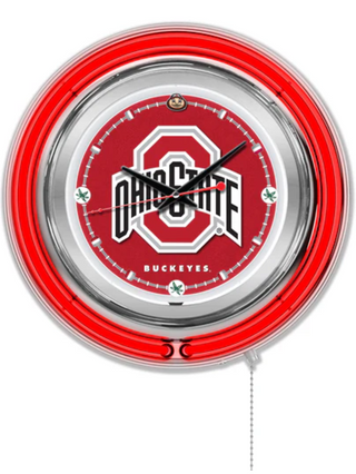 Clock: Ohio State 15" Neon