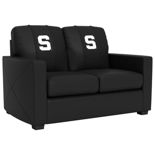 Silver Loveseat with Michigan State Spartans Secondary Logo