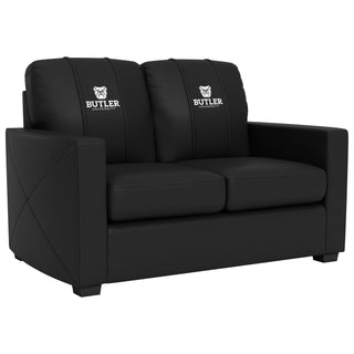 Silver Loveseat with Butler University Institutional Logo