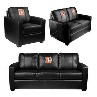 Silver Sofa with Denver Broncos Classic Logo