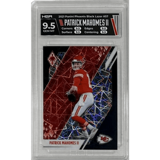 Patrick Mahomes II 2021 Panini Phoenix Black Lazer #57 HGA 9.5