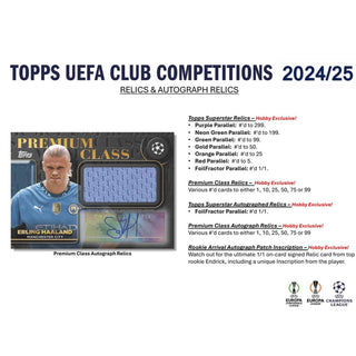 2024-25 Topps UEFA Club Competitions Soccer Hobby Box