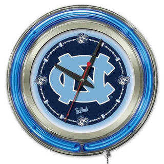 Clock: North Carolina Tar Heels - Neon