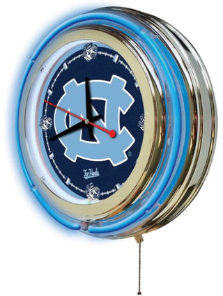 Clock: North Carolina Tar Heels - Neon