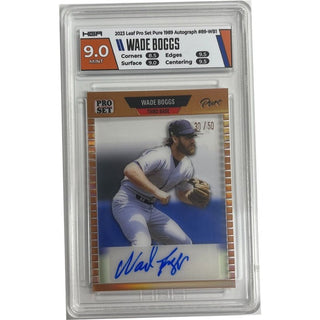 Wade Boggs: 2023 Leaf Pro Set Pure 1989 Autograph #89-WB1 HGA 9.0