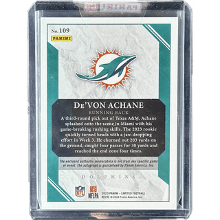 De'Von Achane 2023 Panini-Limited Football Rookie Autograph #109