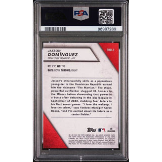 Jasson Dominguez 2024 Topps Finest Finest Rookie Design Variation #FRD1 PSA 10