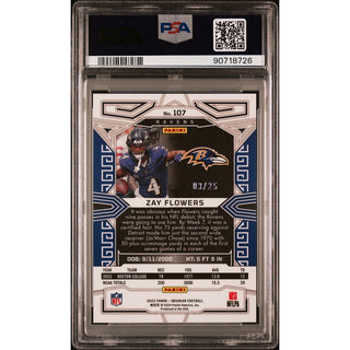 Zay Flowers 2023 Panini Obsidian #107 PSA 10