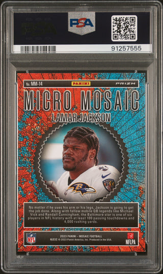 Lamar Jackson 2023 Panini Mosaic Micro Mosaic #MM14 PSA 9