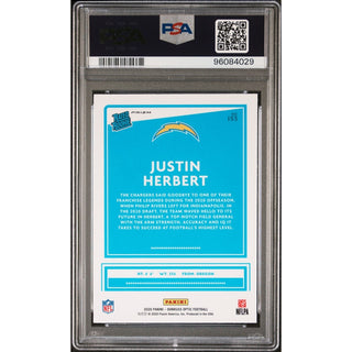 Justin Herbert 2020 Panini Donruss Optic #153 PSA 10